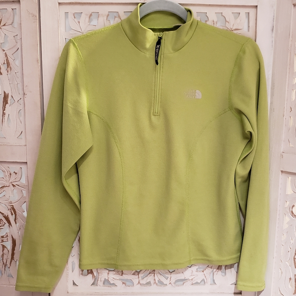 The North Face Lime Green Quarter Zip Shirt Small